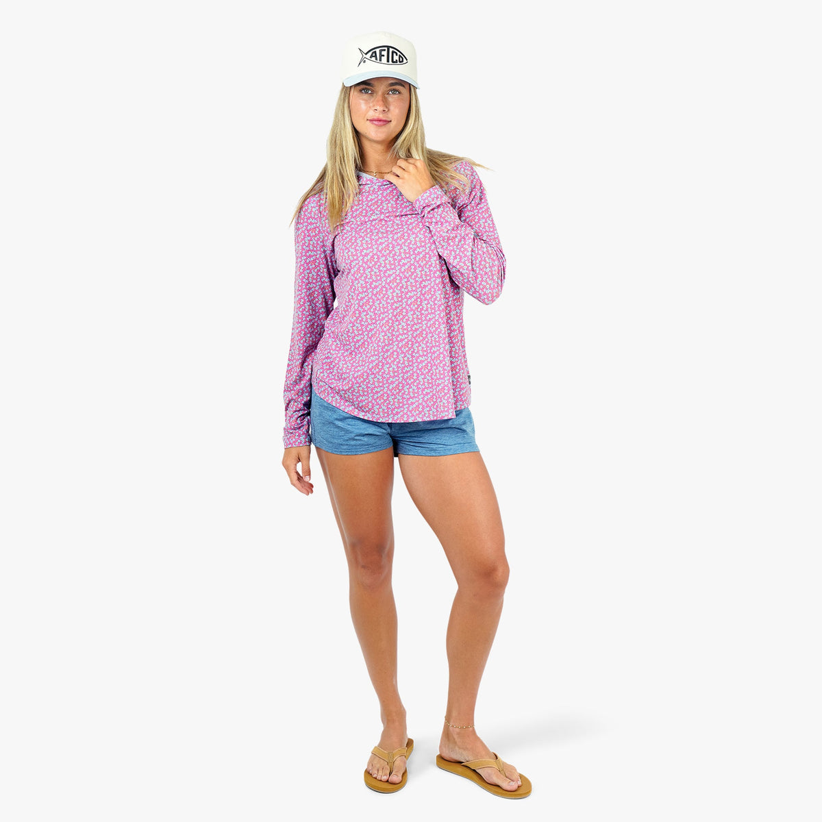 Womens AFTCO Women's Ocean Bound Hooded Performance Shirt