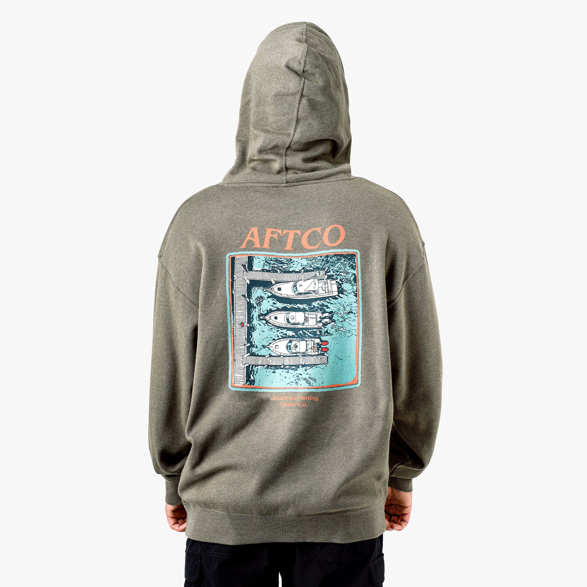 Mens AFTCO Docked Mens Pullover Sweatshirt Hoodie
