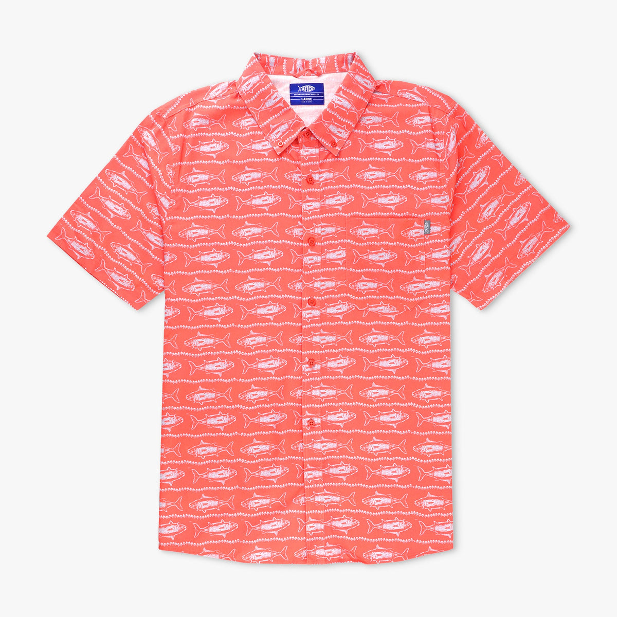 Mens AFTCO Boatbar SS Button Down Fishing Shirt