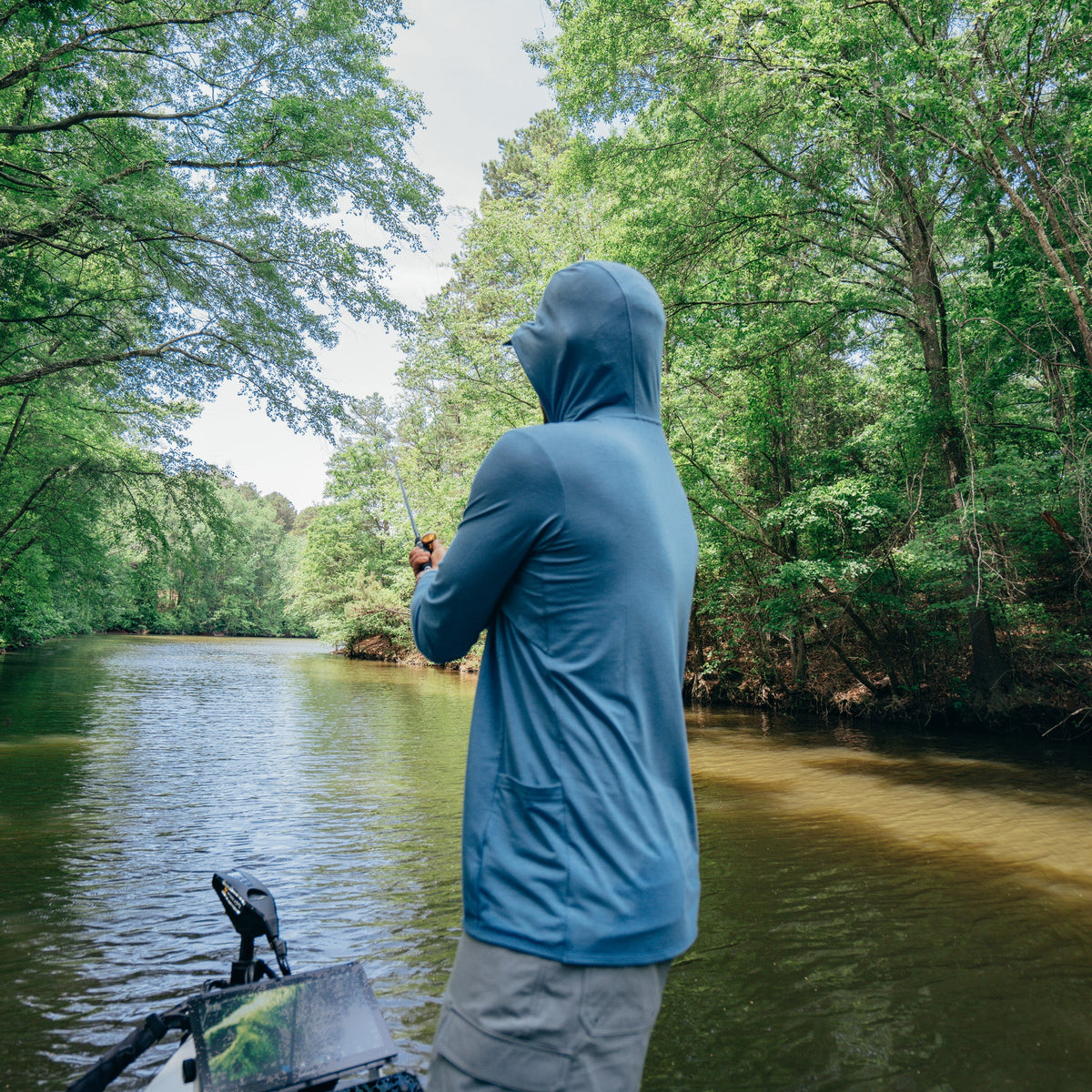 Mens AFTCO Tailwind Long Sleeve Hooded Sun Protection Shirt