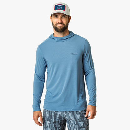 Mens AFTCO Tailwind Long Sleeve Hooded Sun Protection Shirt