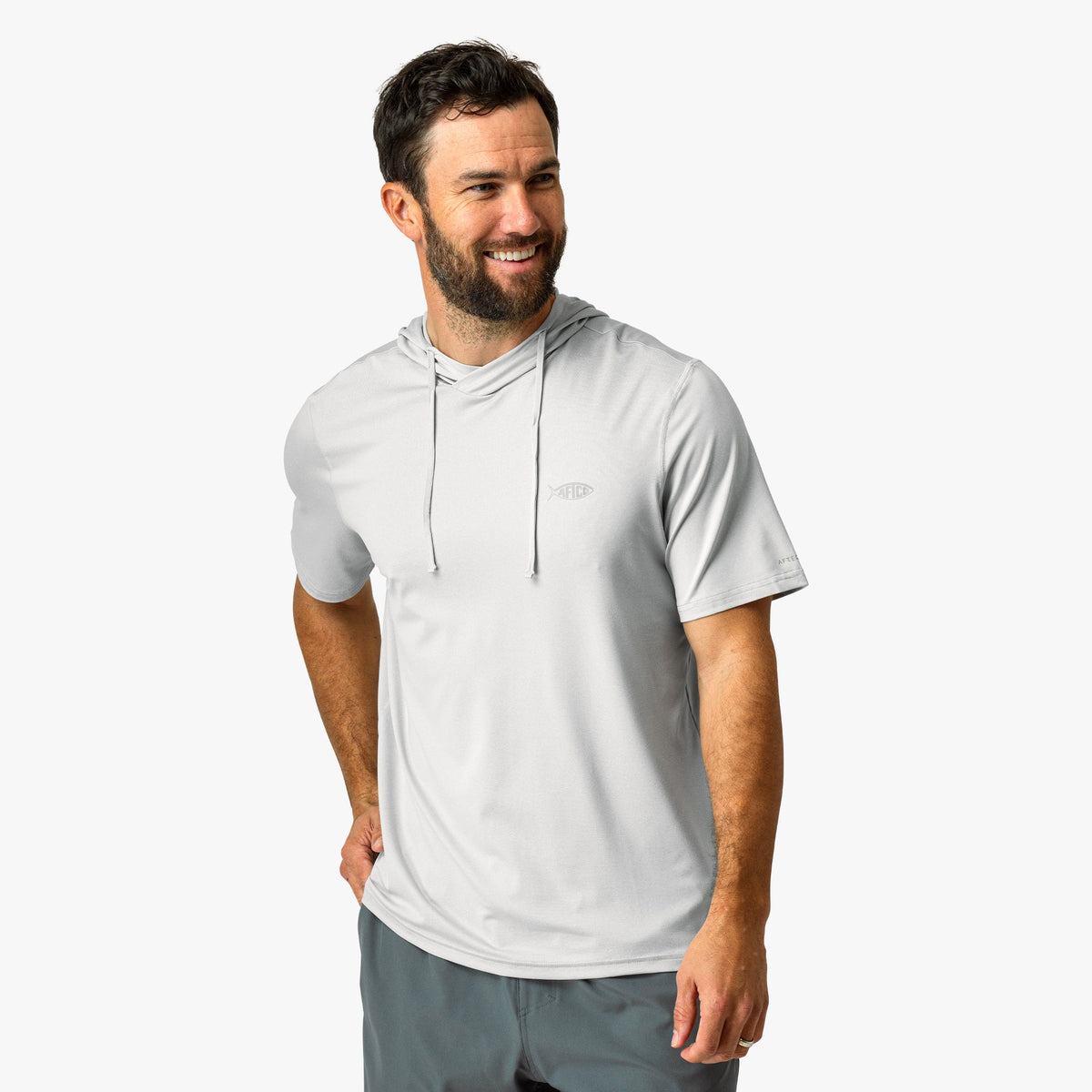 Mens AFTCO Samurai Short Sleeve Hooded Sun Protection Shirt