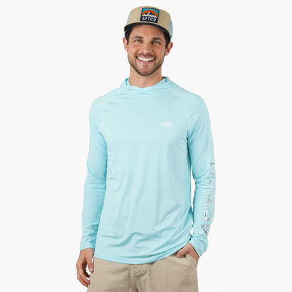 Mens AFTCO Samurai Long Sleeve Sun Protection Hoodie