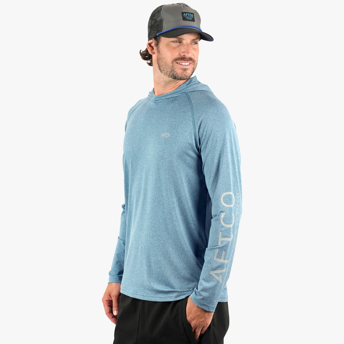 Mens AFTCO Samurai Long Sleeve Sun Protection Hoodie