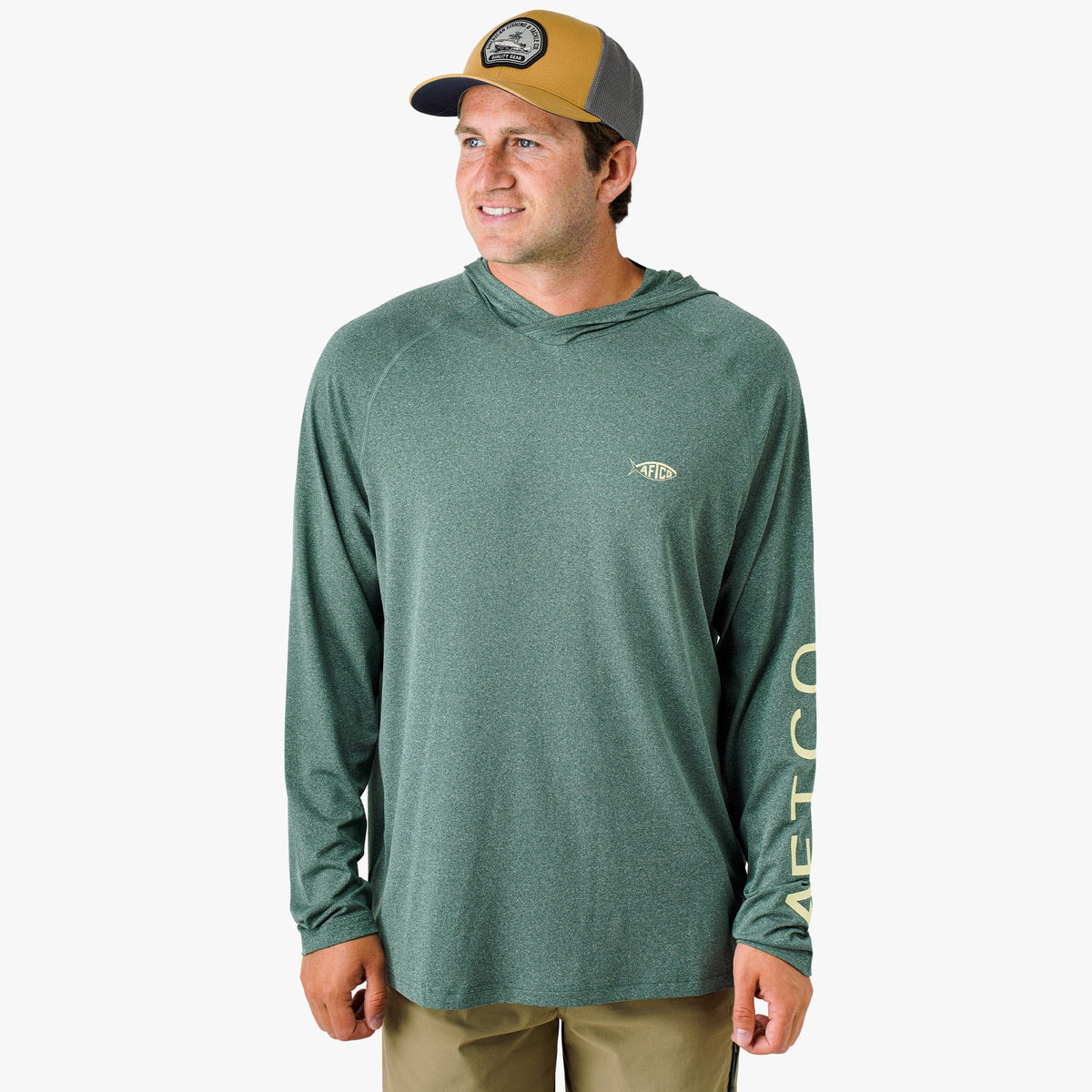 Mens AFTCO Samurai Long Sleeve Sun Protection Hoodie