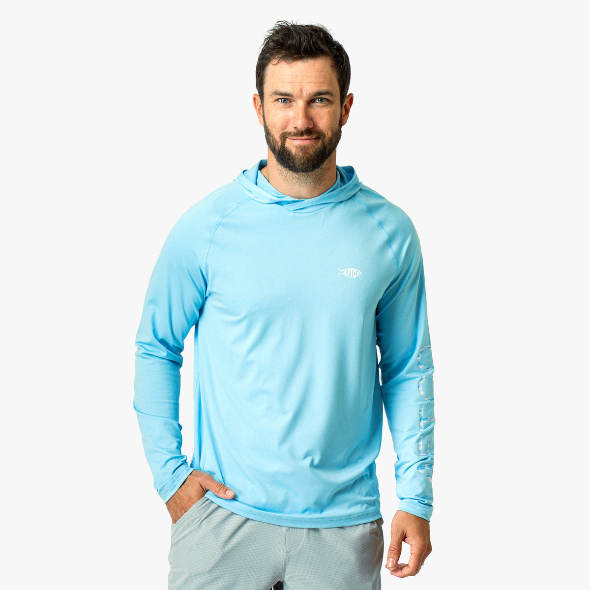 Mens AFTCO Samurai Long Sleeve Sun Protection Hoodie