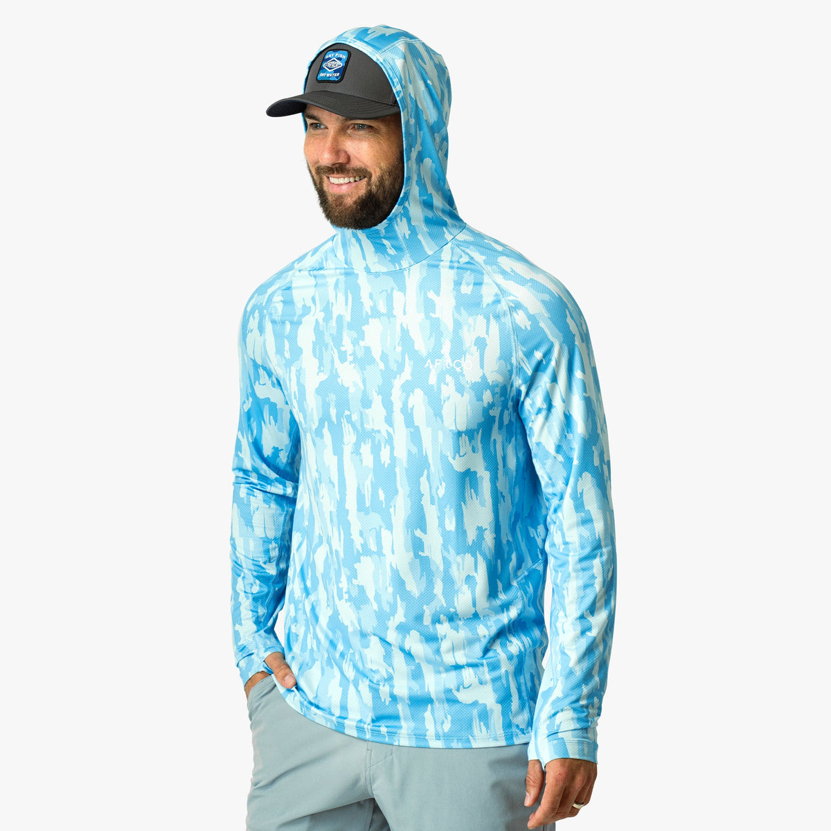 Mens AFTCO Adapt Phase Change Hooded Fishing Shirt