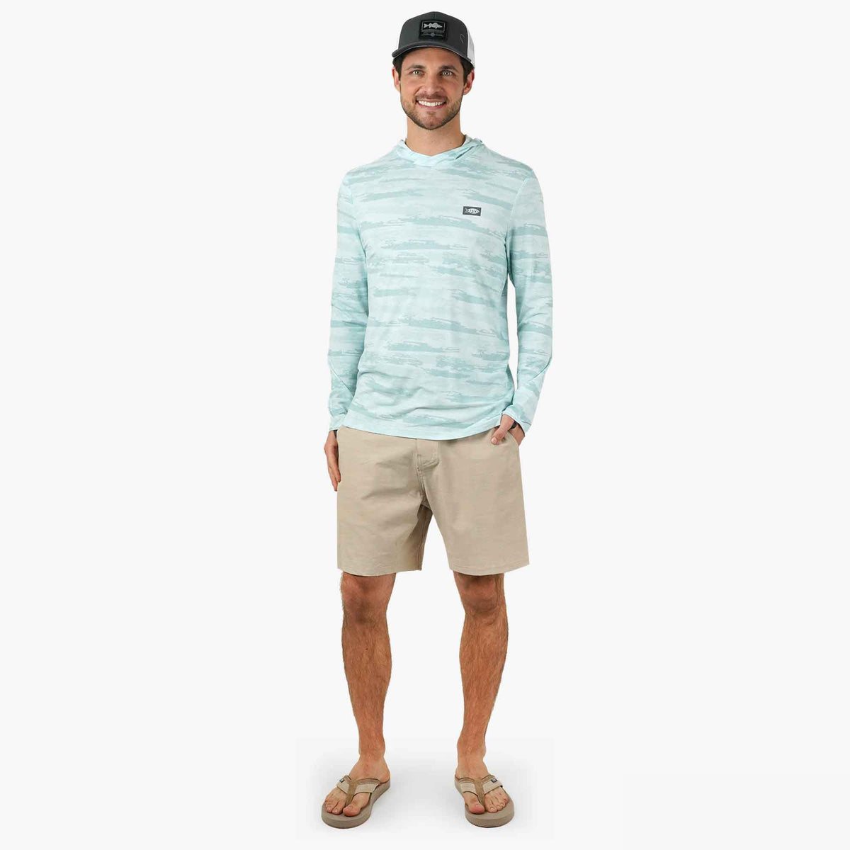 Mens AFTCO Ocean Bound Hooded Performance Shirt