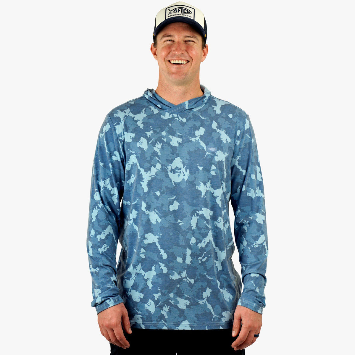 Mens AFTCO Ocean Bound Hooded Performance Shirt