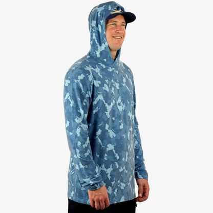 Mens AFTCO Ocean Bound Hooded Performance Shirt