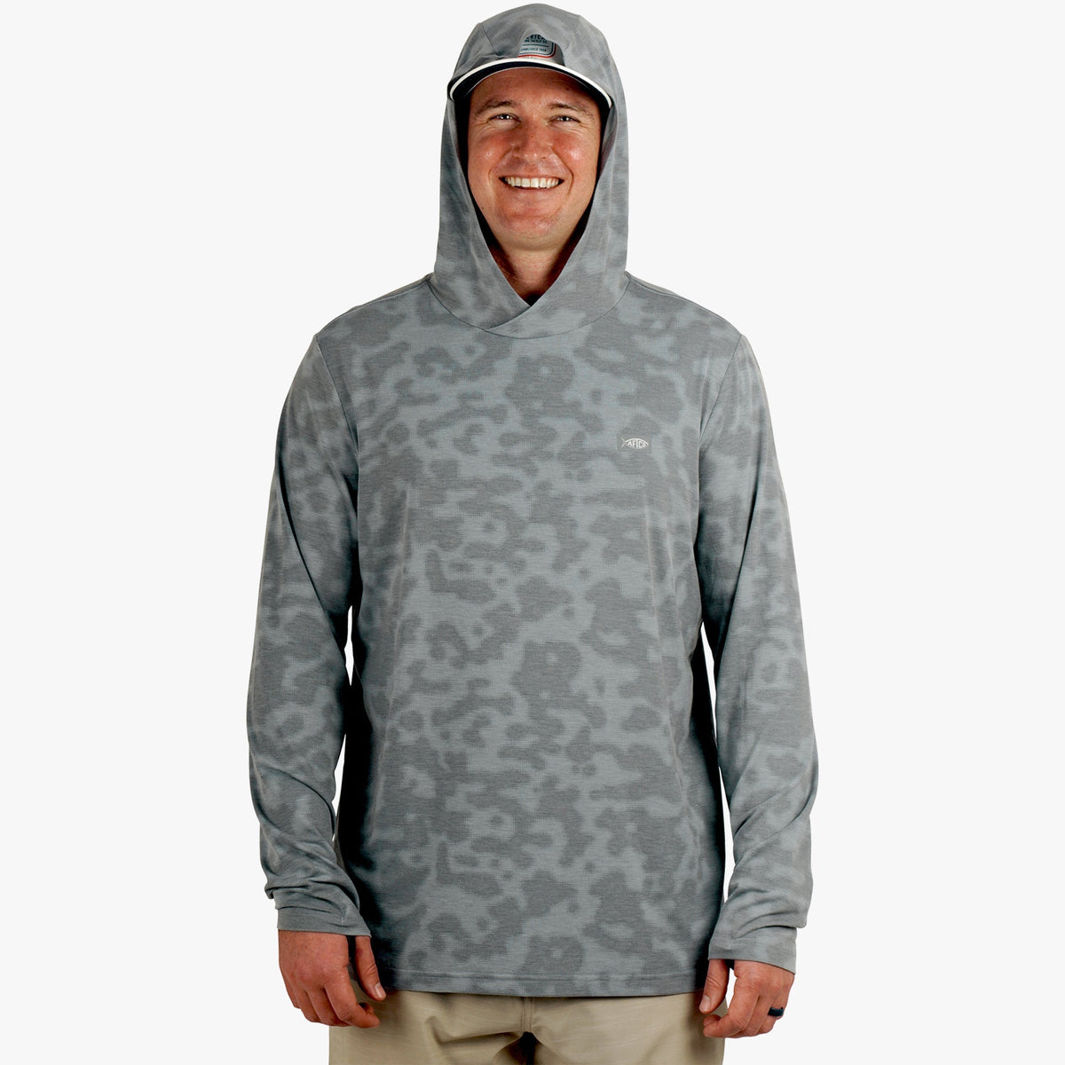 Mens AFTCO Ocean Bound Hooded Performance Shirt