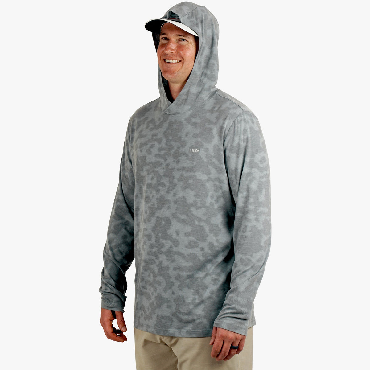 Mens AFTCO Ocean Bound Hooded Performance Shirt