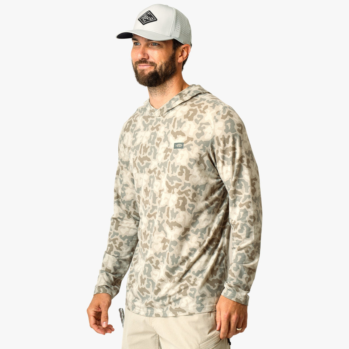 Mens AFTCO Ocean Bound Hooded Performance Shirt