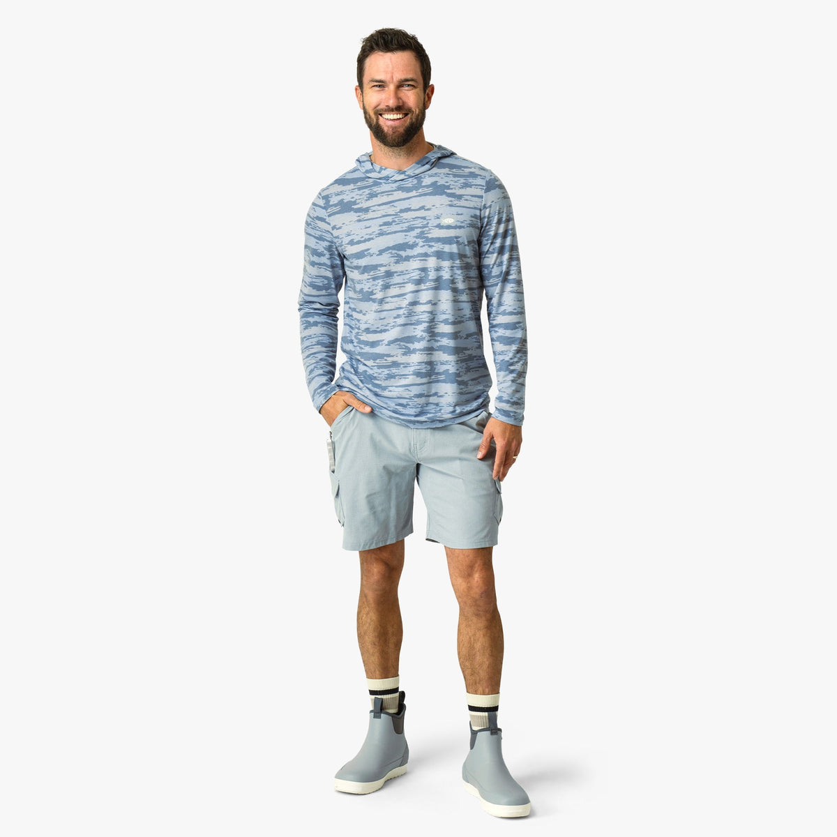 Mens AFTCO Ocean Bound Hooded Performance Shirt