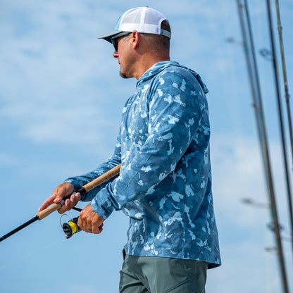 Mens AFTCO Ocean Bound Hooded Performance Shirt