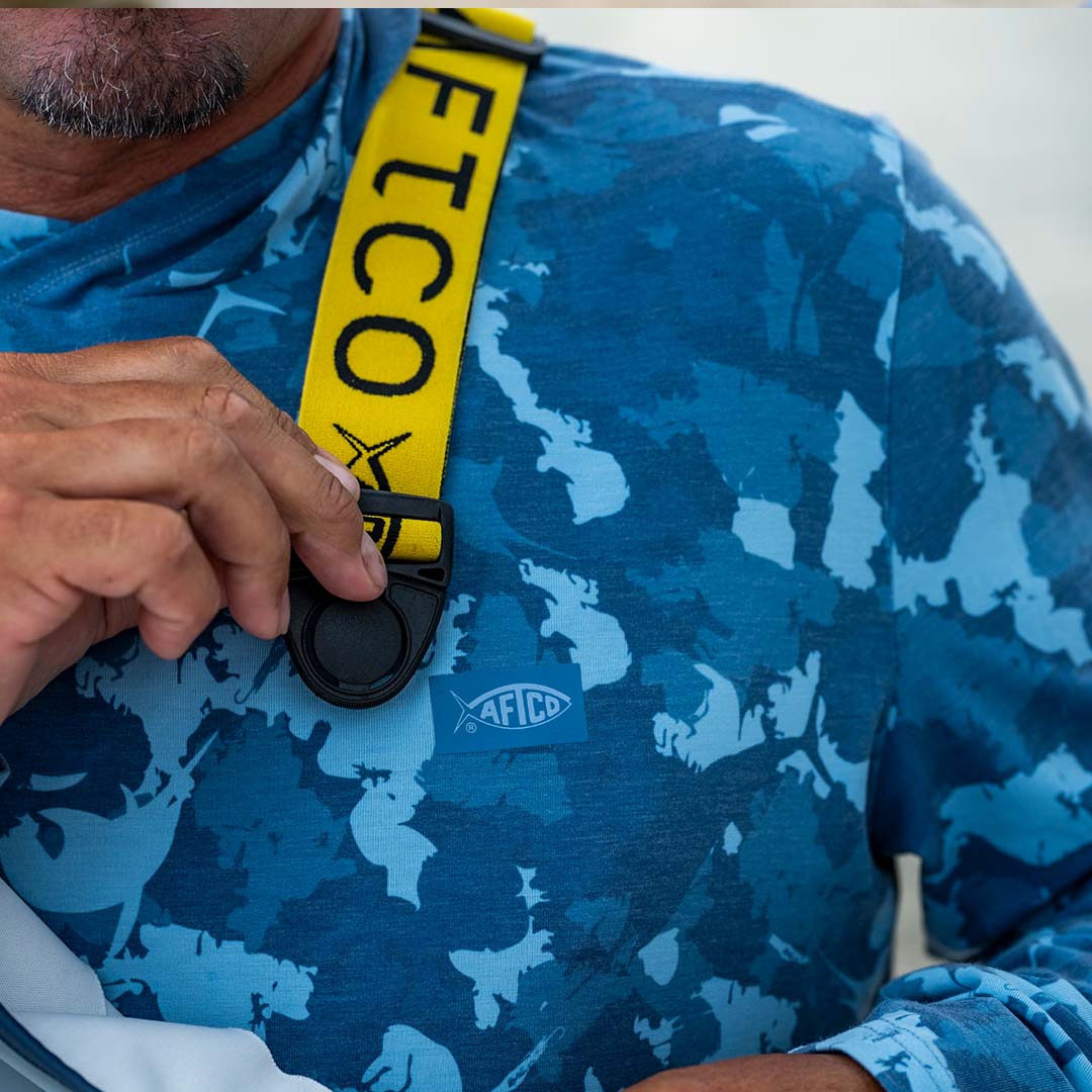Mens AFTCO Ocean Bound Hooded Performance Shirt