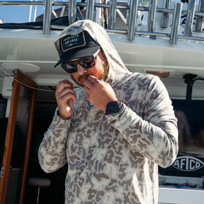 Mens AFTCO Ocean Bound Hooded Performance Shirt
