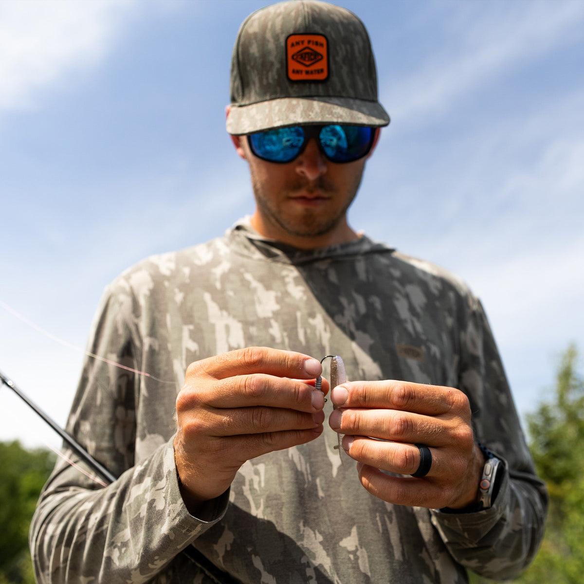 Mens AFTCO Ocean Bound Hooded Performance Shirt