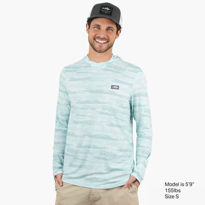 Mens AFTCO Ocean Bound Hooded Performance Shirt