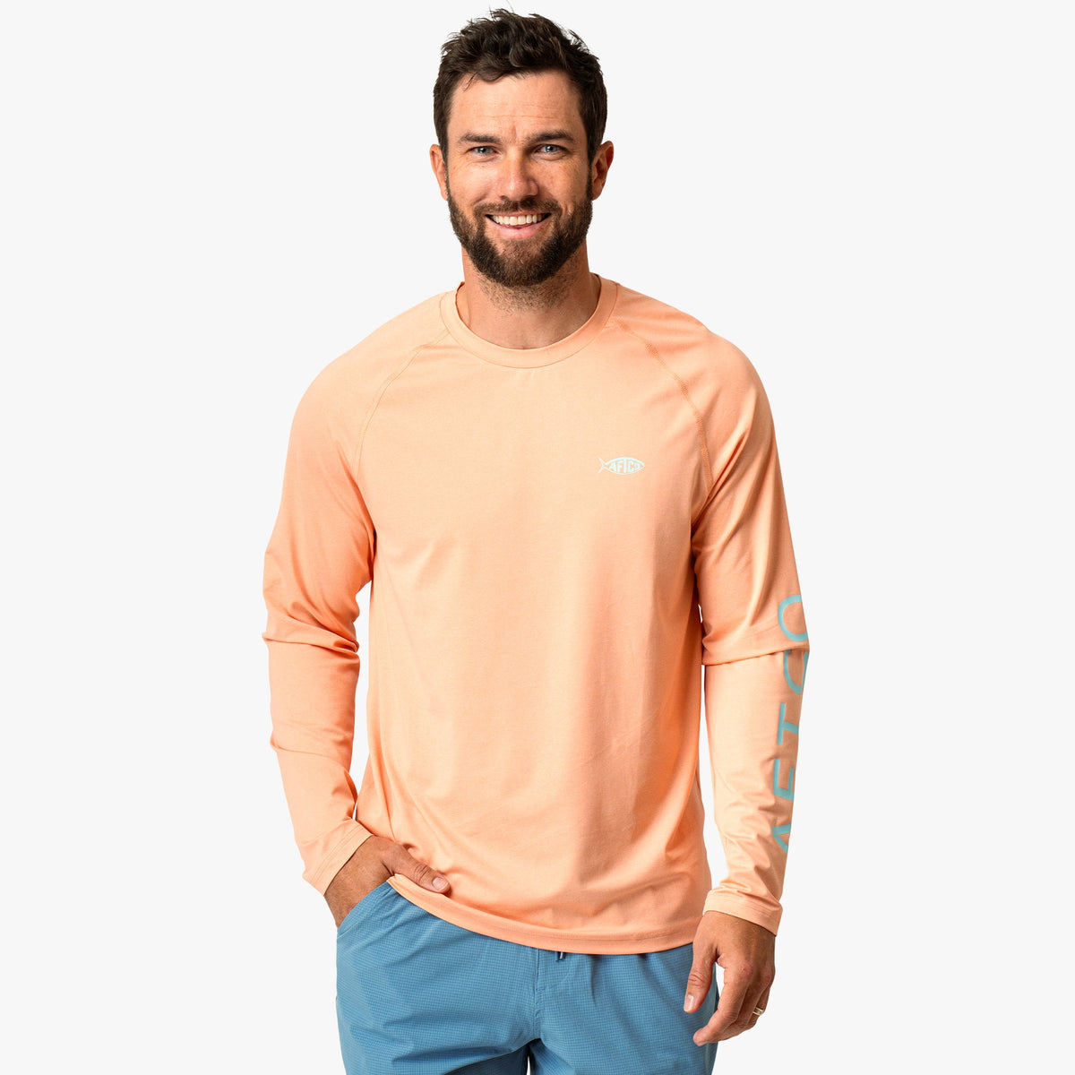 Mens AFTCO Men's Long Sleeve Sun Protection Shirt - Samurai by AFTCO