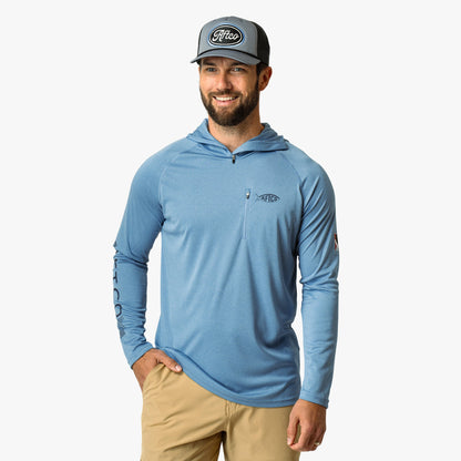 Mens AFTCO Jason Christie's Hooded LS Bass Fishing Performance Shirt