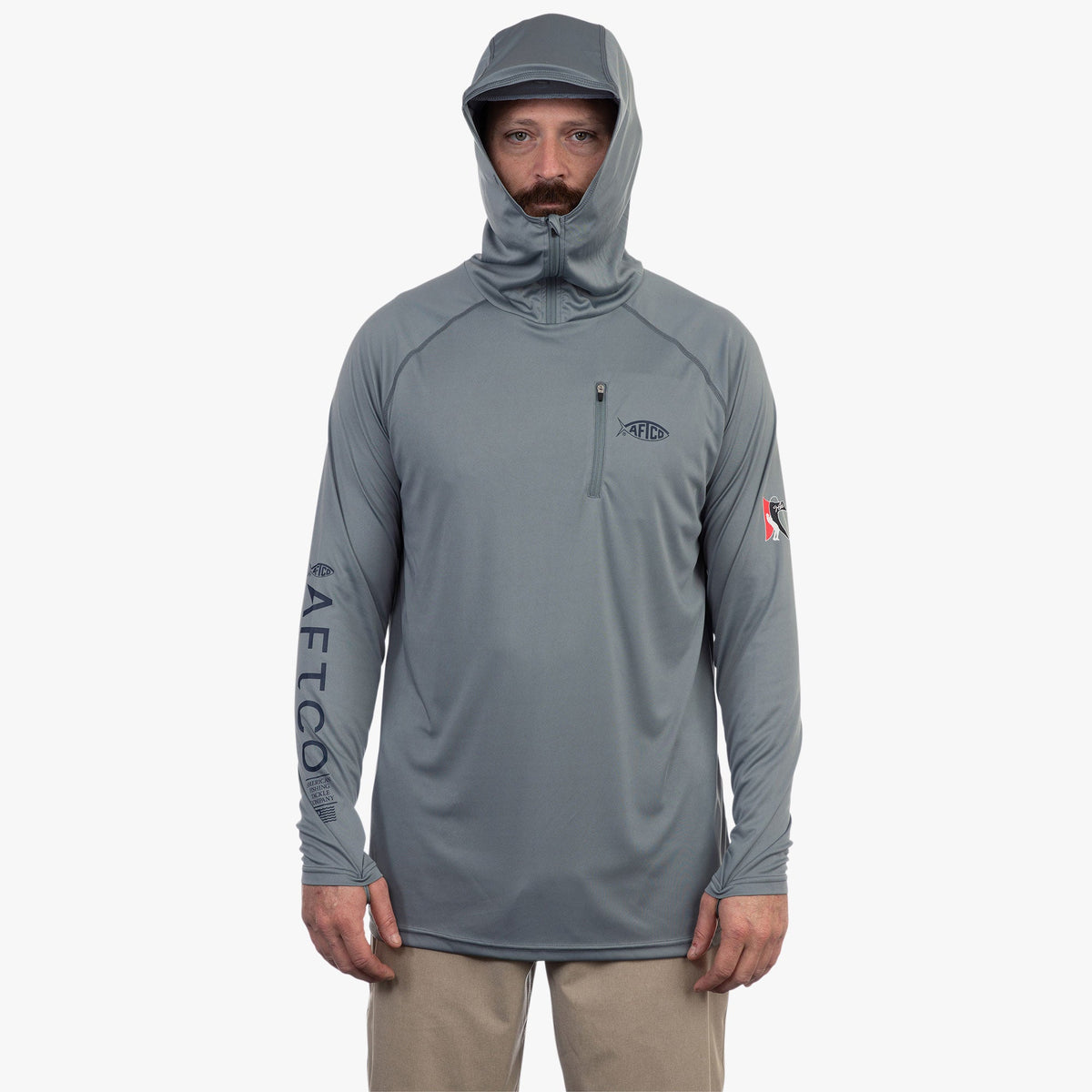 Mens AFTCO Jason Christie's Hooded LS Bass Fishing Performance Shirt