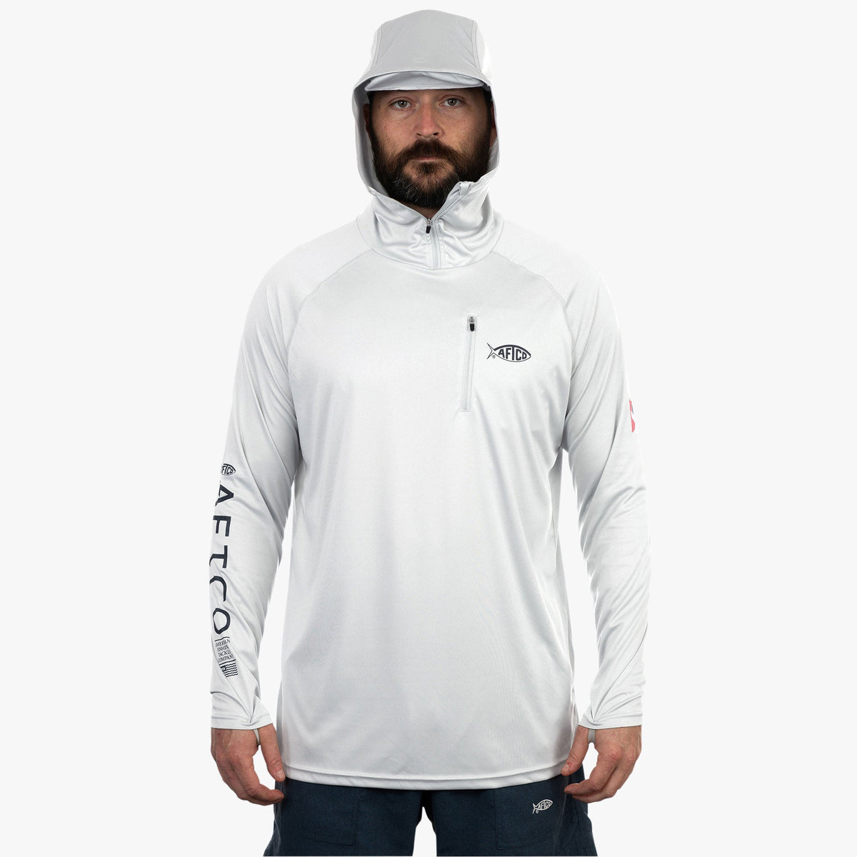 Mens AFTCO Jason Christie's Hooded LS Bass Fishing Performance Shirt