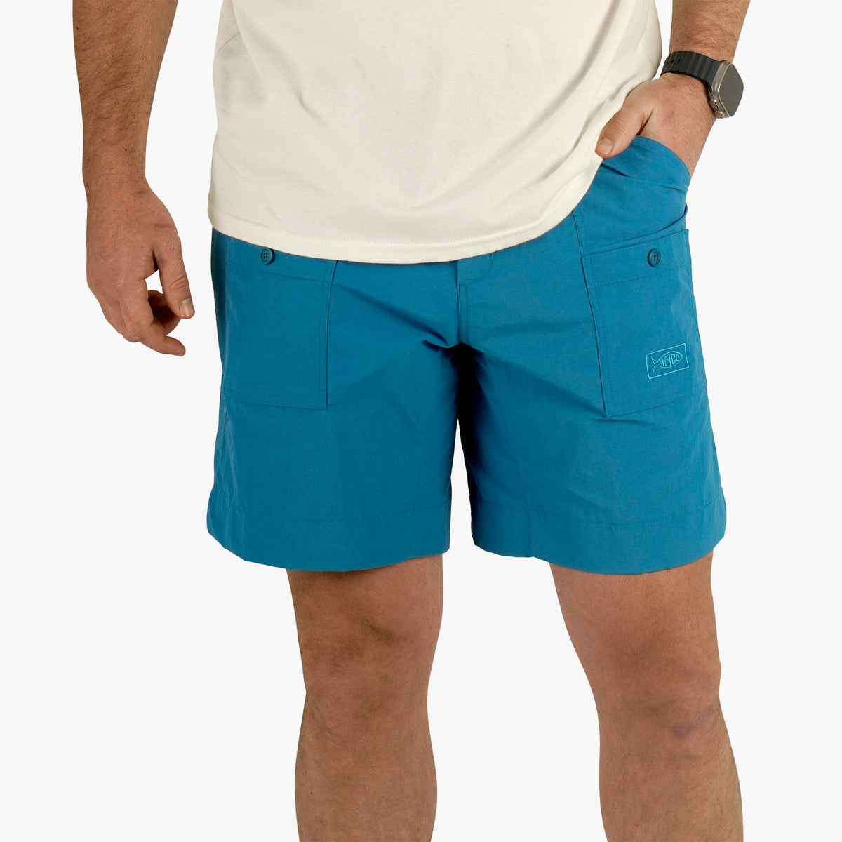 Mens AFTCO Original Mens Fishing Shorts Long - Classic Colors - AFTCO