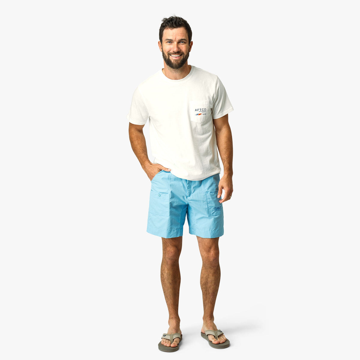 Mens AFTCO Original Mens Fishing Shorts Long - Classic Colors - AFTCO