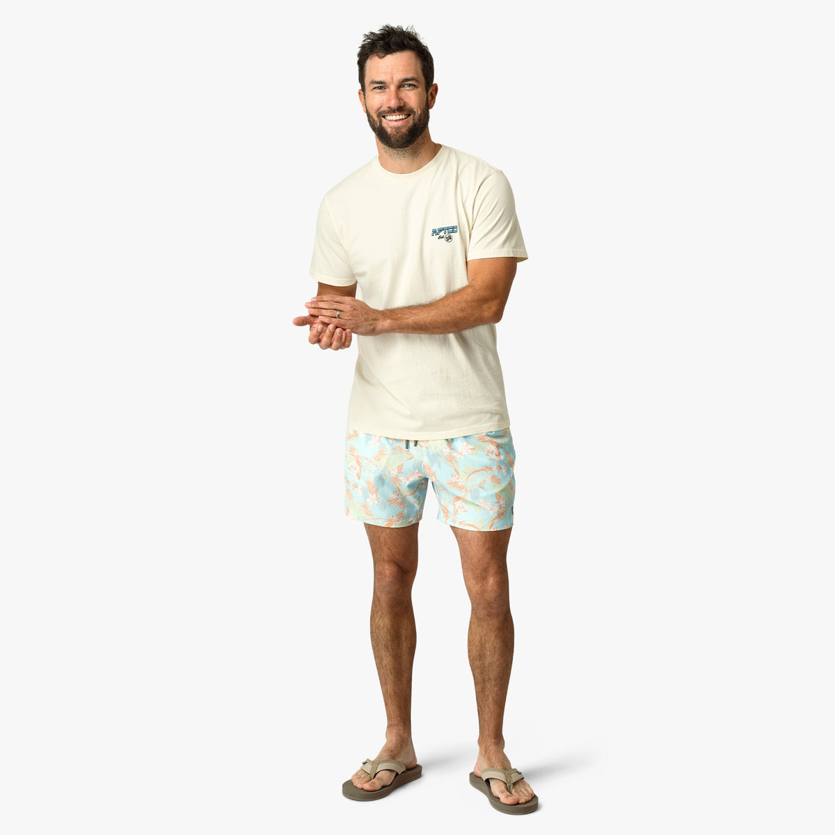 Mens AFTCO Strike Printed Swim Trunks