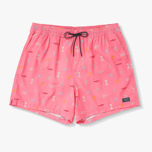 Mens AFTCO Strike Printed Swim Trunks