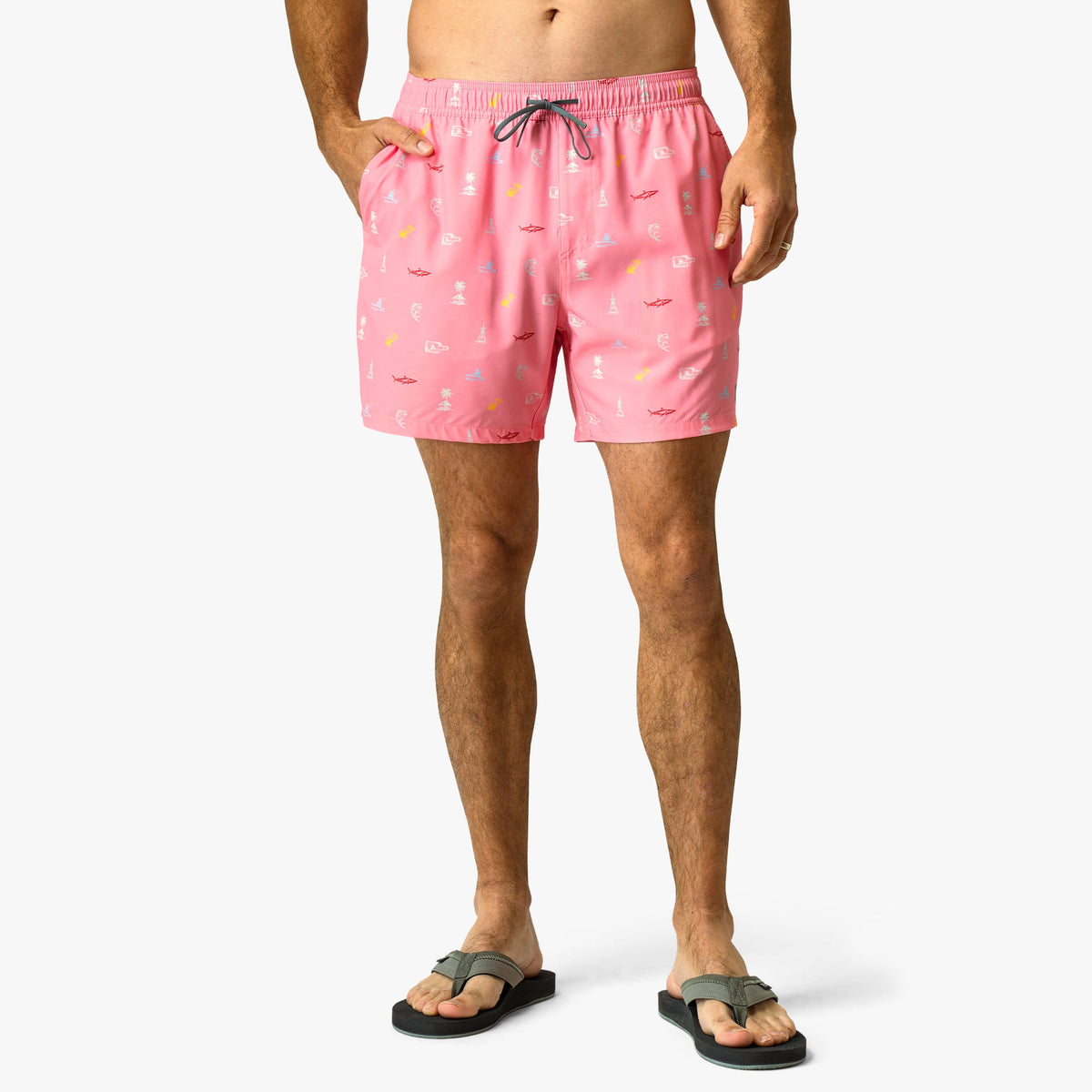 Mens AFTCO Strike Printed Swim Trunks