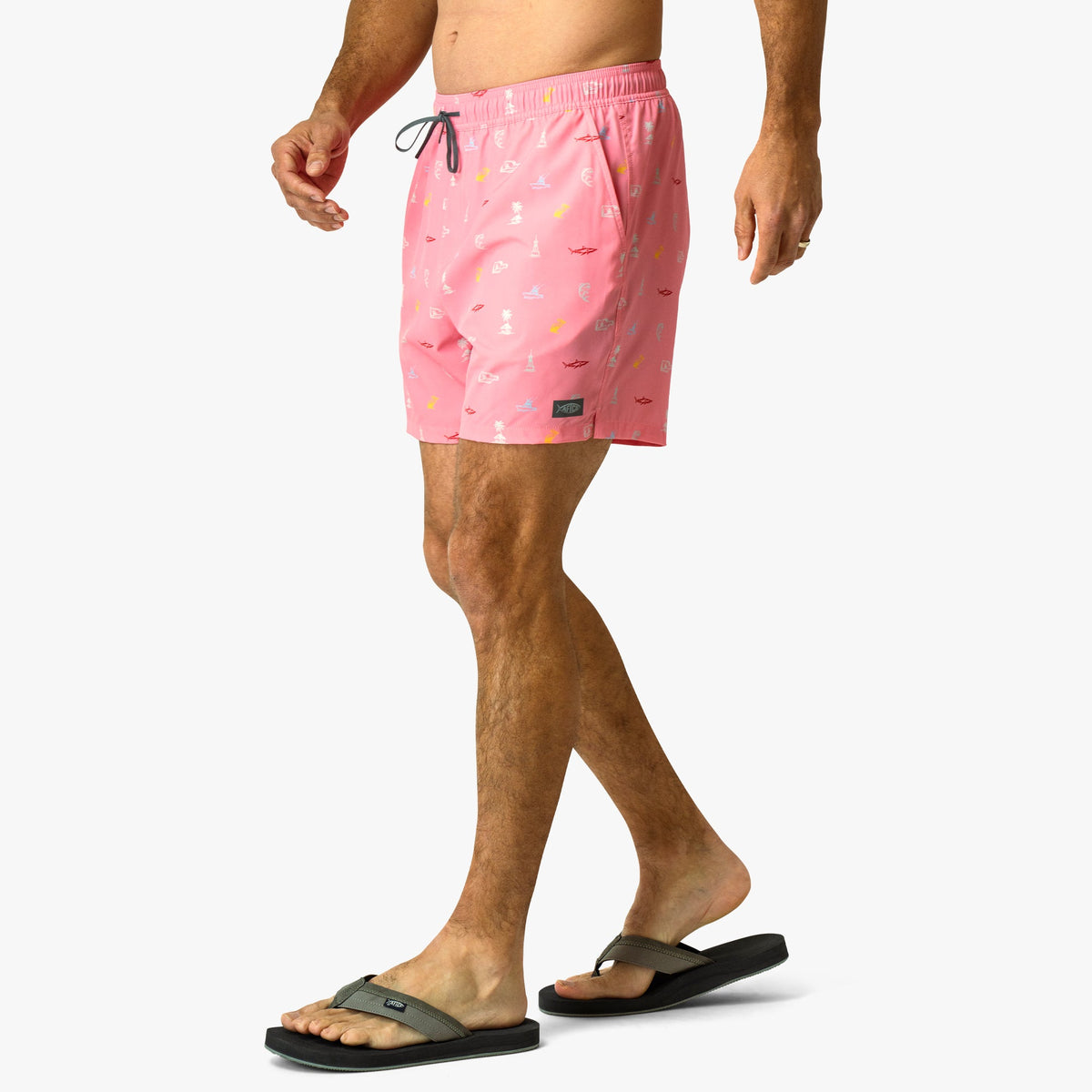 Mens AFTCO Strike Printed Swim Trunks