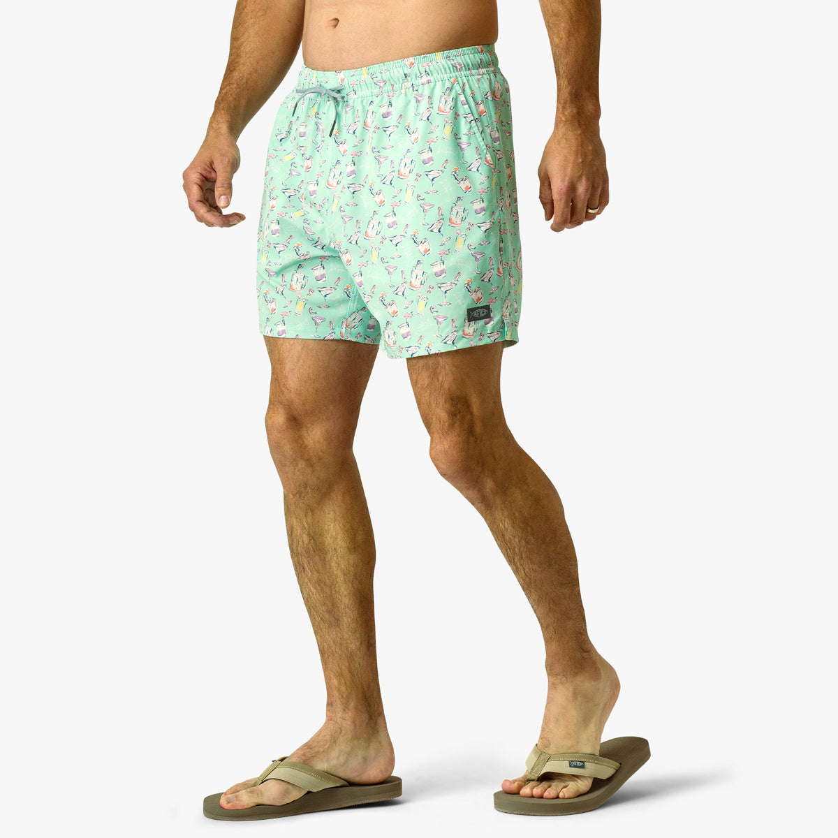Mens AFTCO Strike Printed Swim Trunks