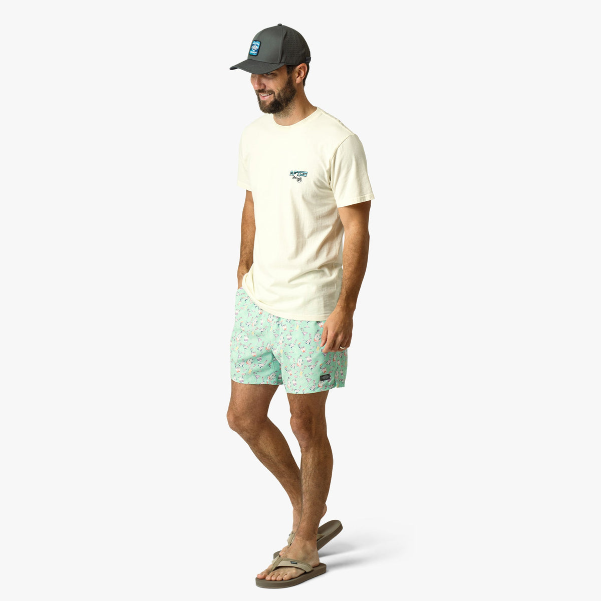 Mens AFTCO Strike Printed Swim Trunks