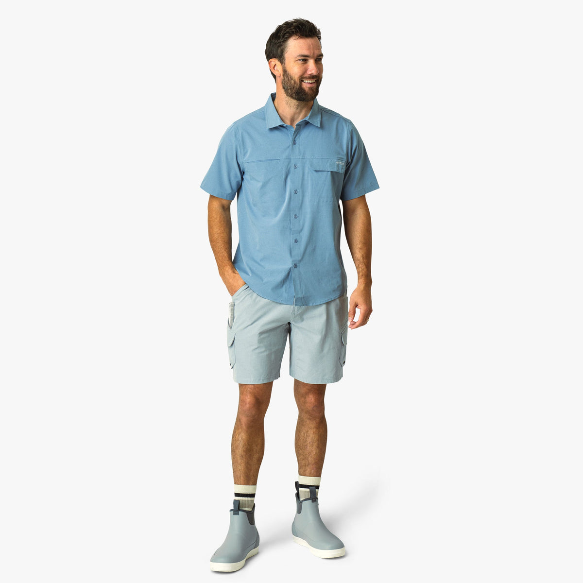 Mens AFTCO Air O Mesh SS Button Down Fishing Shirt