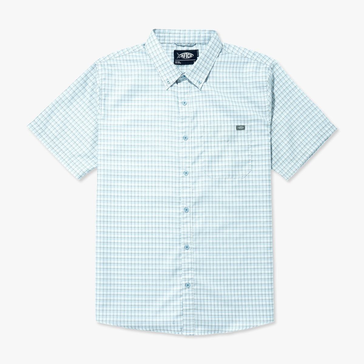 Mens AFTCO Dorsal Short Sleeve Button Down Shirt
