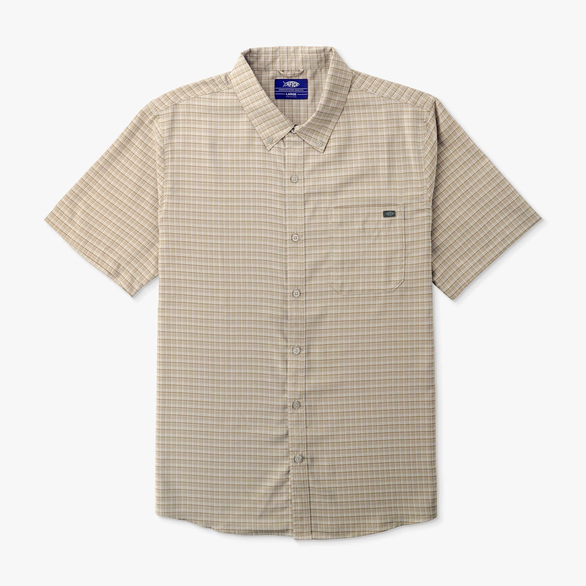 Mens AFTCO Dorsal Short Sleeve Button Down Shirt