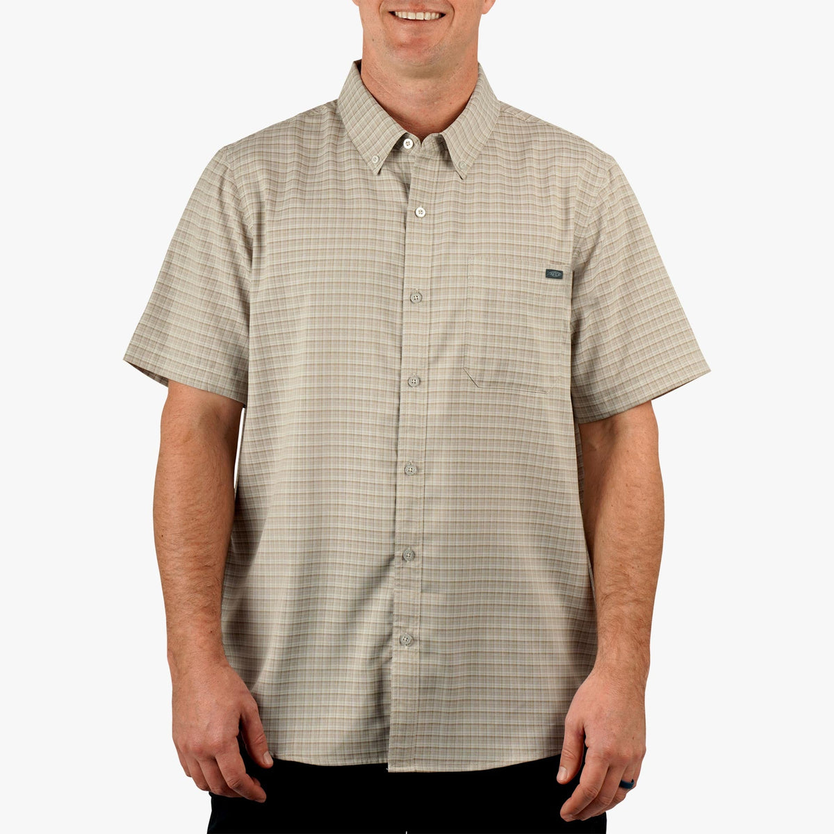 Mens AFTCO Dorsal Short Sleeve Button Down Shirt
