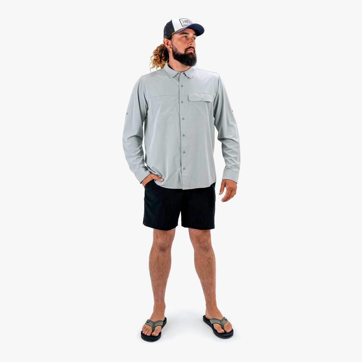 Mens AFTCO Air-O Mesh LS Fishing Button Up Shirts