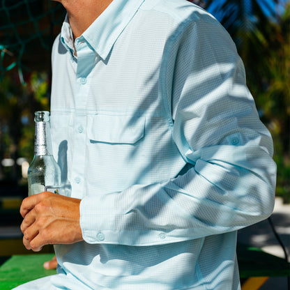 Mens AFTCO Air-O Mesh LS Fishing Button Up Shirts