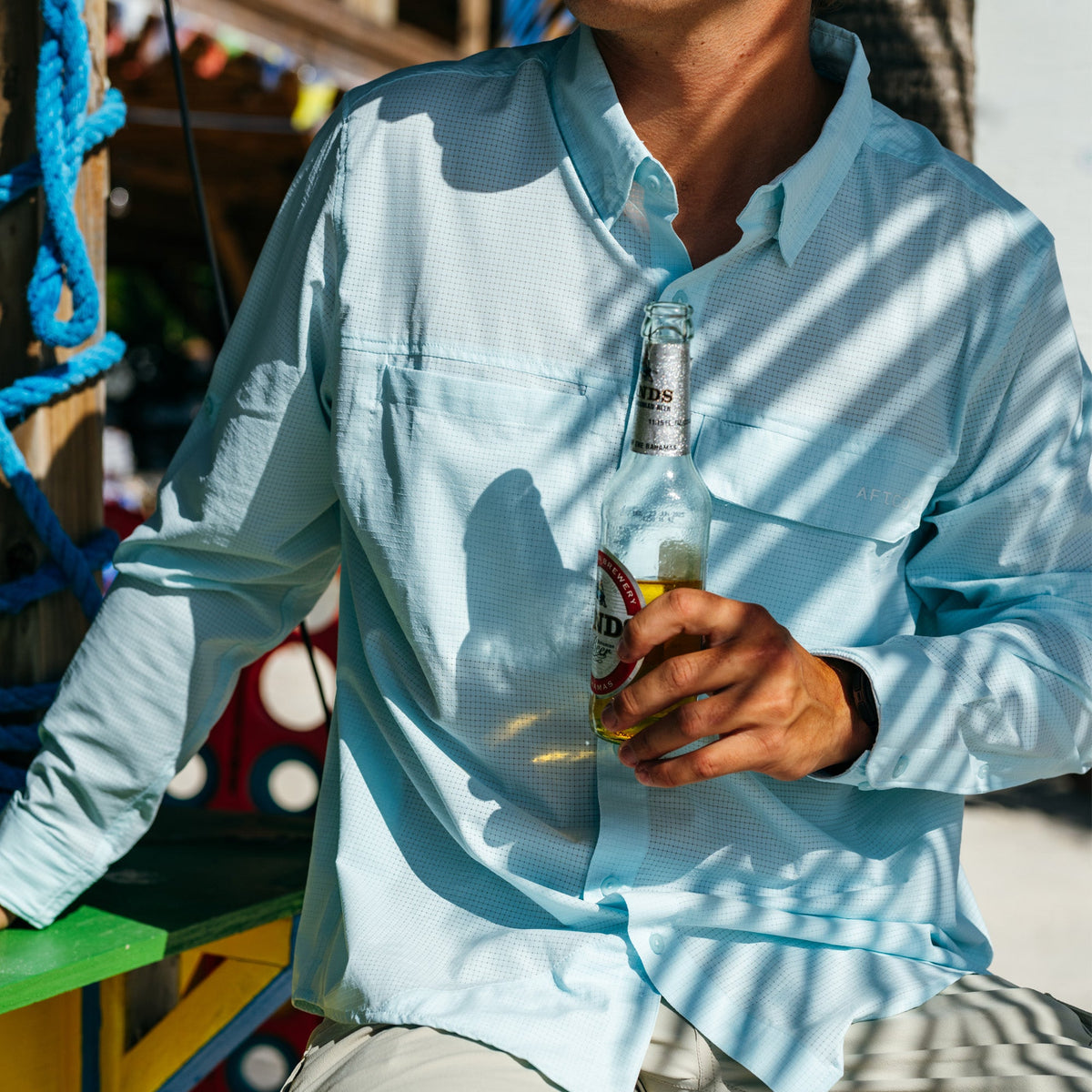 Mens AFTCO Air-O Mesh LS Fishing Button Up Shirts