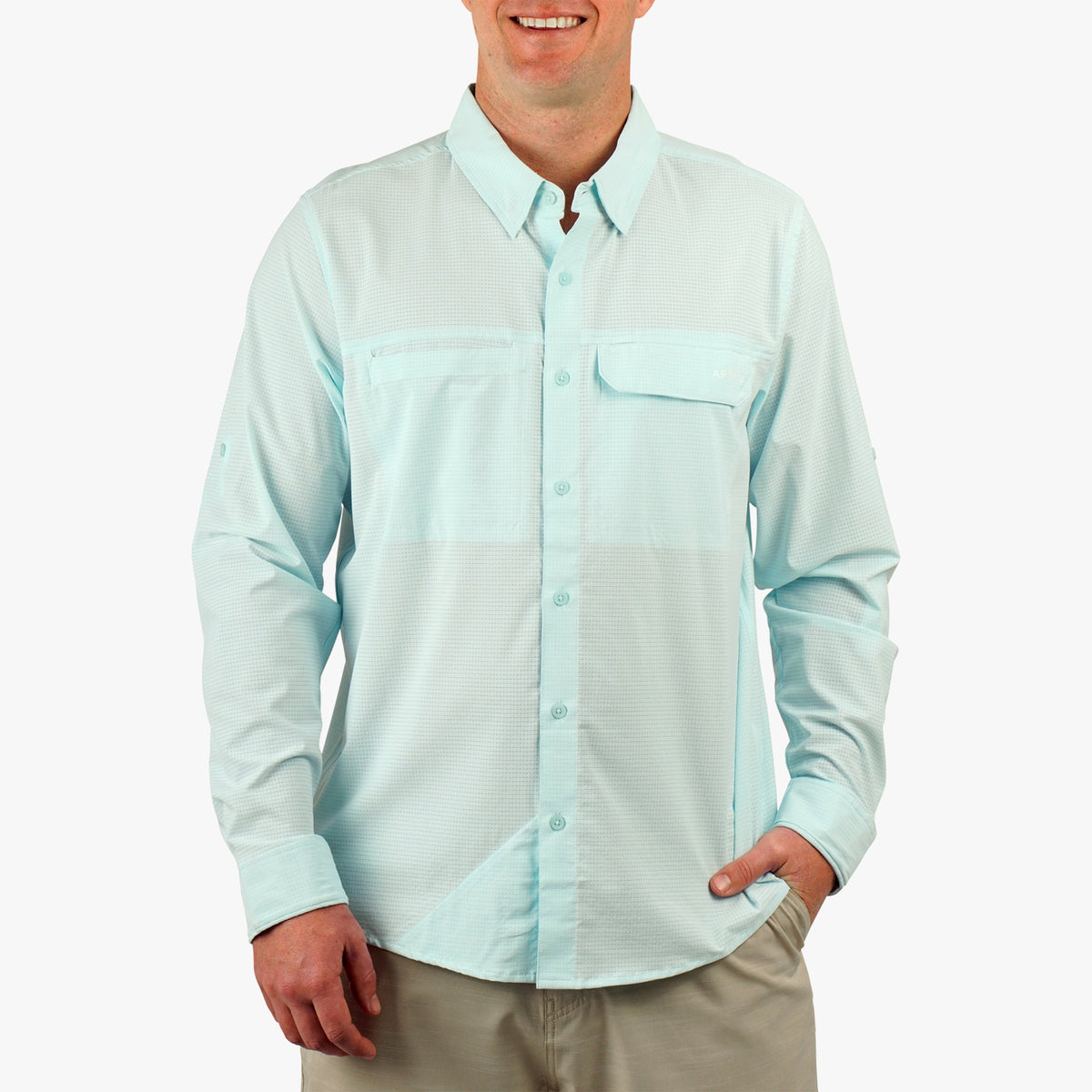 Mens AFTCO Air-O Mesh LS Fishing Button Up Shirts
