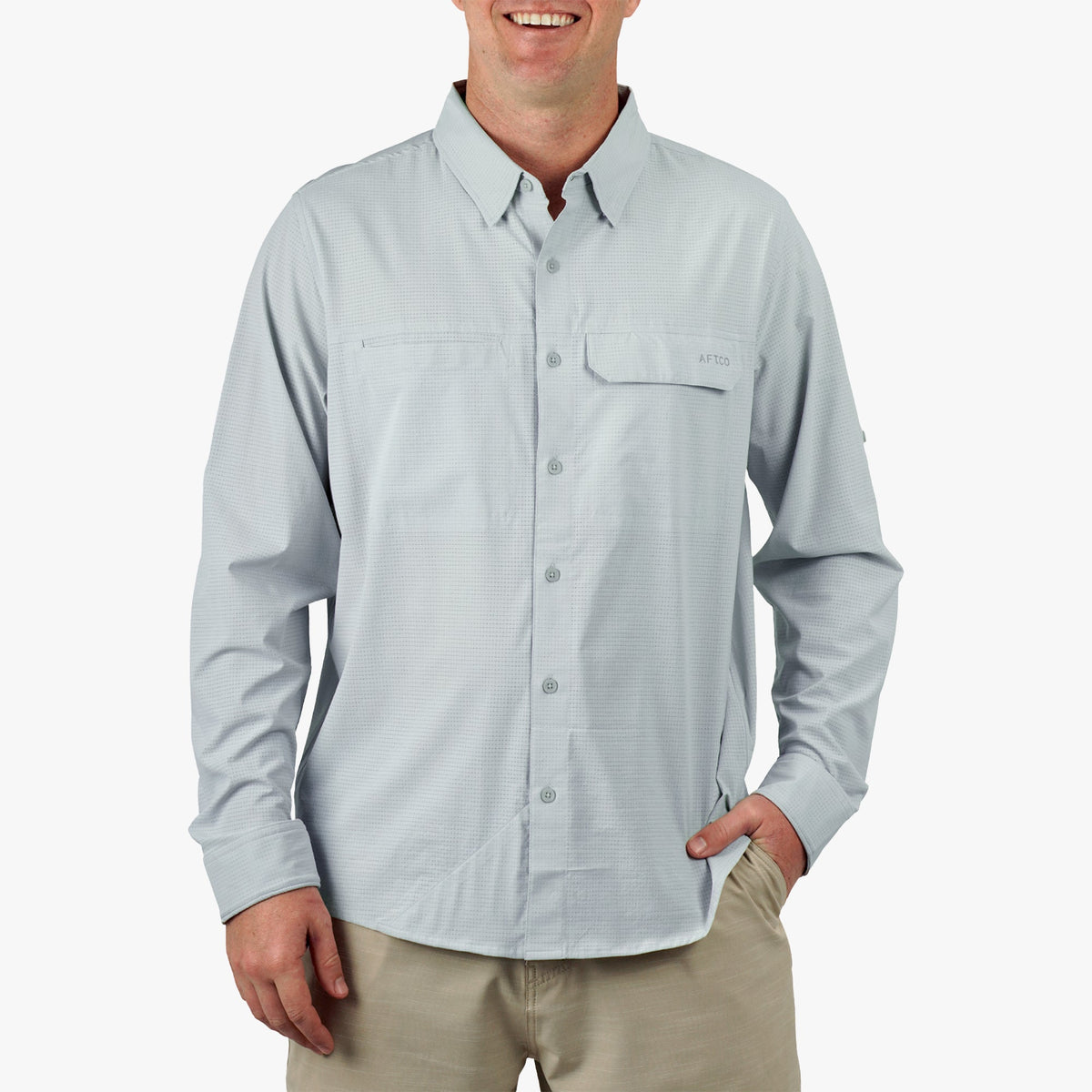 Mens AFTCO Air-O Mesh LS Fishing Button Up Shirts
