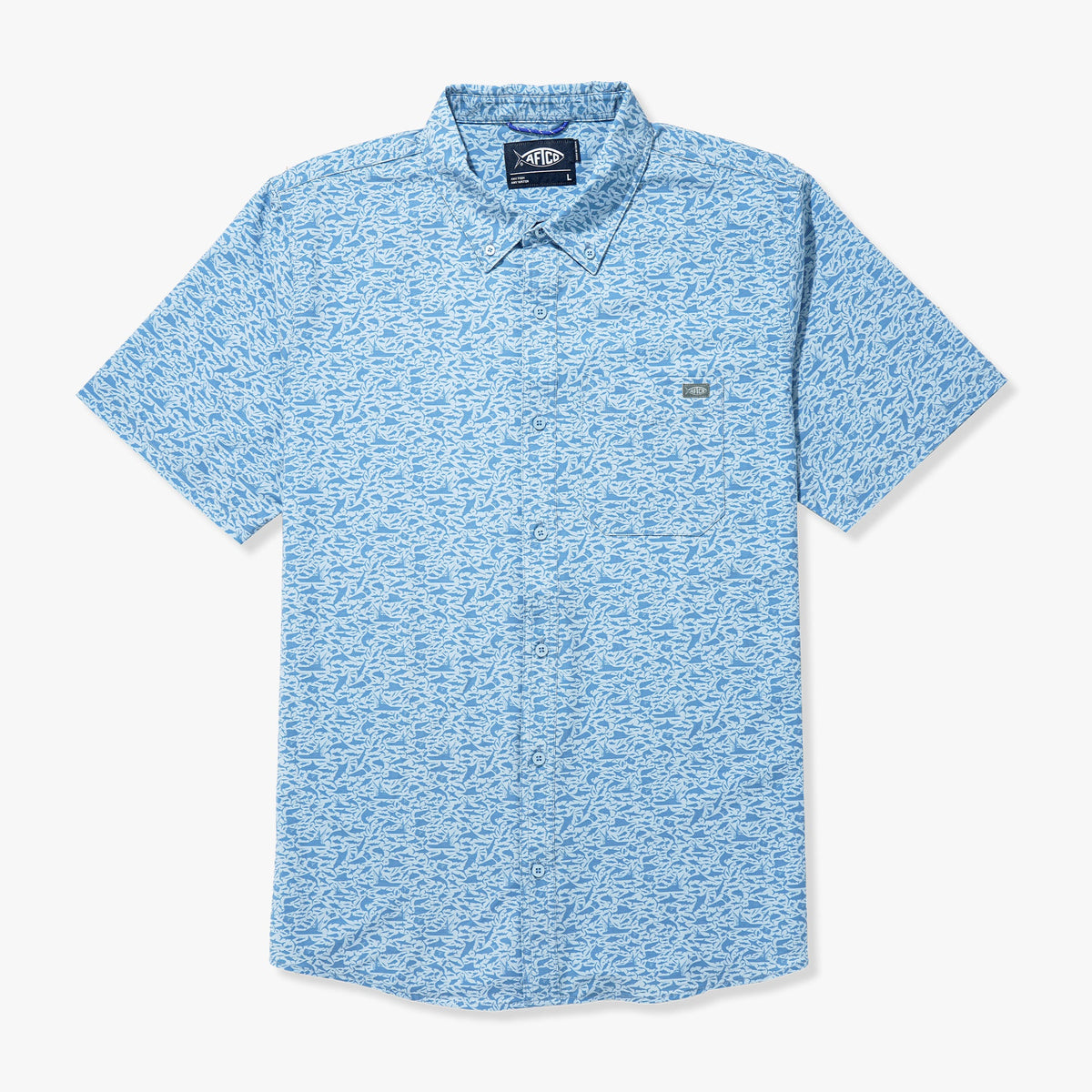 Mens AFTCO Boatbar Printed Button Down Fishing Shirt