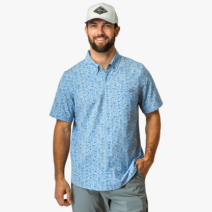 Mens AFTCO Boatbar Printed Button Down Fishing Shirt