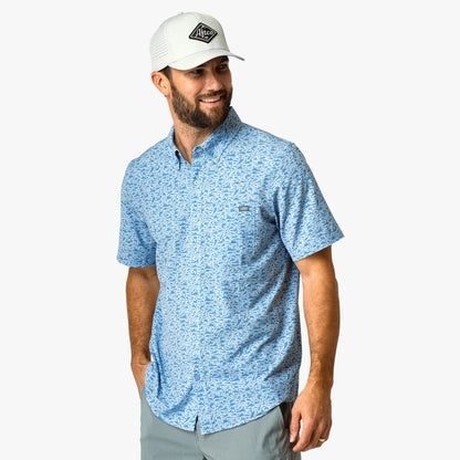 Mens AFTCO Boatbar Printed Button Down Fishing Shirt