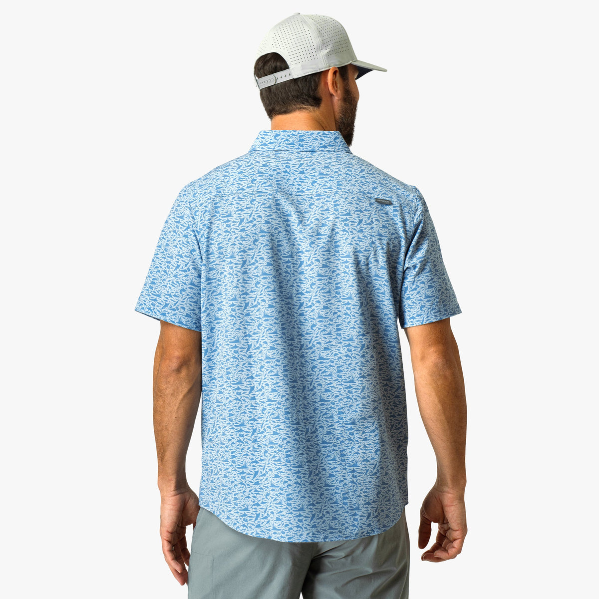 Mens AFTCO Boatbar Printed Button Down Fishing Shirt