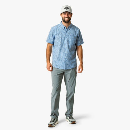 Mens AFTCO Boatbar Printed Button Down Fishing Shirt