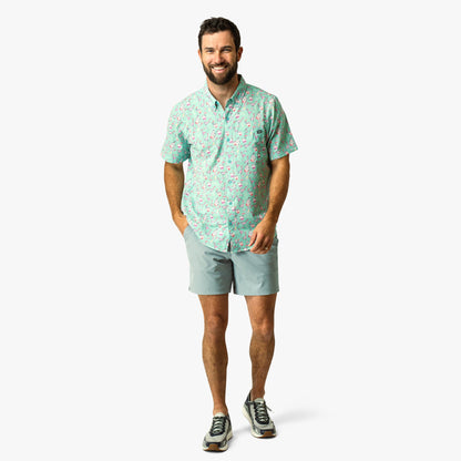 Mens AFTCO Boatbar Printed Button Down Fishing Shirt
